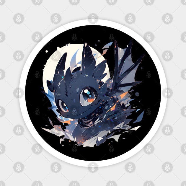 Black fury dragon Magnet by HydraDreams